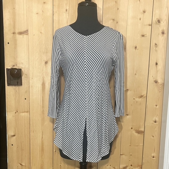 Zara Tops - Zara Blue and White Striped 3/4 Length Sleeve Tunic